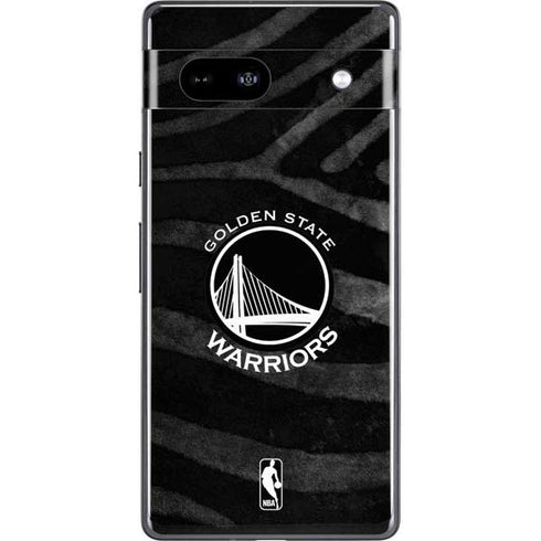 NBA Golden State Warriors Black Animal Print Google Pixel 7a Skin